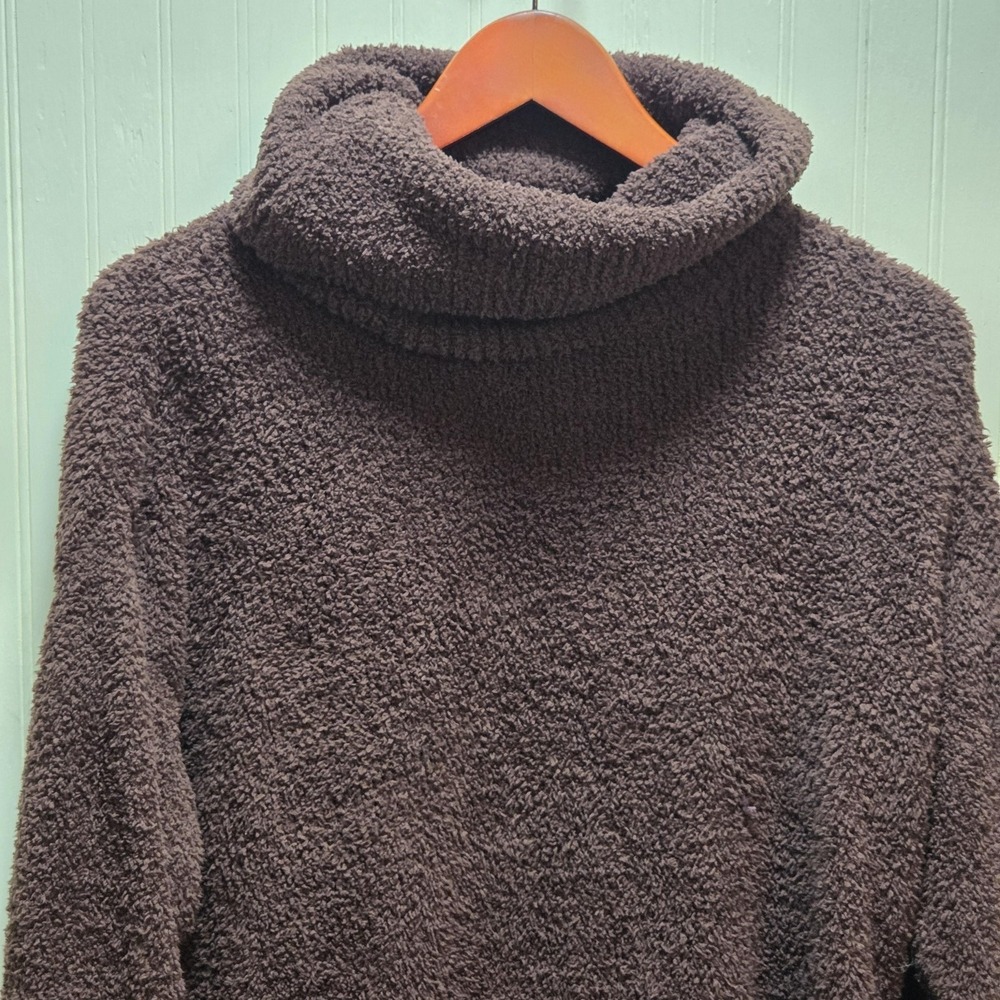 Alexis‎ Taylor Sweater Womens XL Brown Cowl Neck Sherpa Knit Pullover Cozy